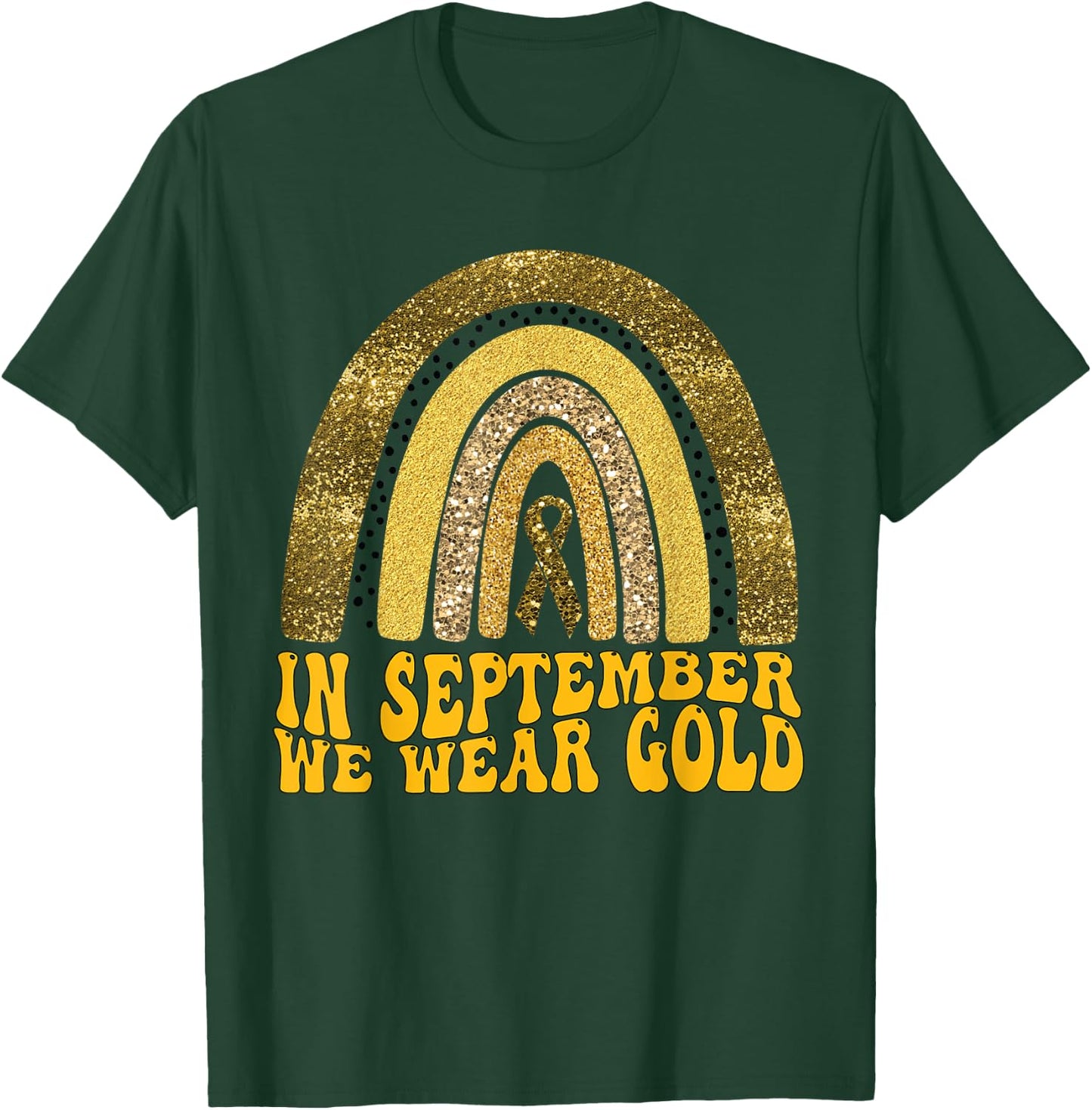 In September We Wear Gold Childhood Cancer Awareness T-Shirt - T-Shirt | Forest