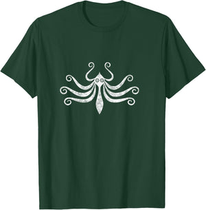 Antiker Minoanischer Marine-Stil Octopus Distressed Langarmshirt T-Shirt - T-Shirt | Forest