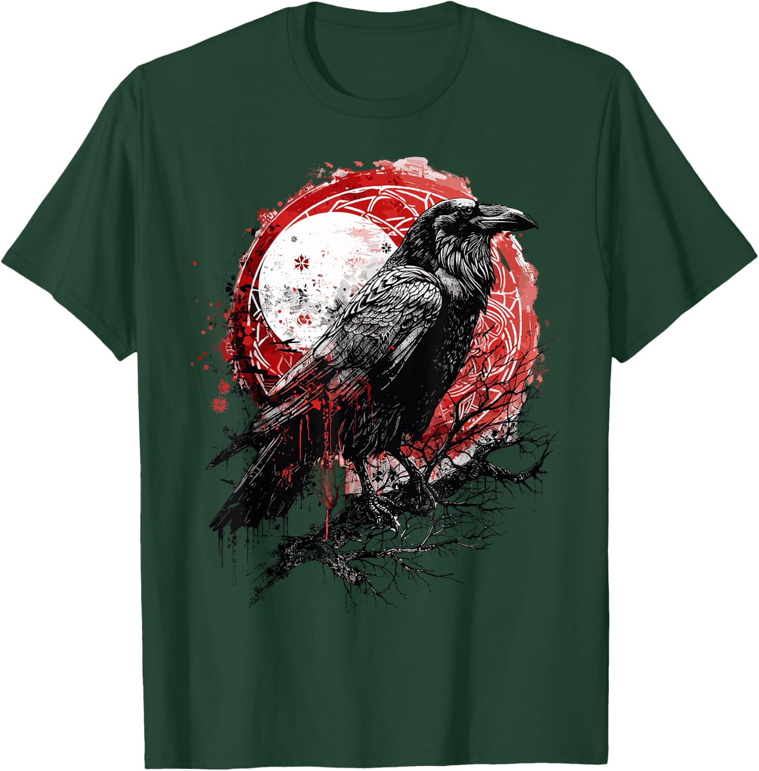 Odin Ravens Huginn & Muninn Vegvisir Vikings Myth Norse T-Shirt - T-Shirt | Forest