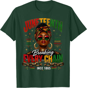 Breaking Every Chain1865 Juneteenth Freedom Black Queen T-Shirt - T-Shirt | Forest