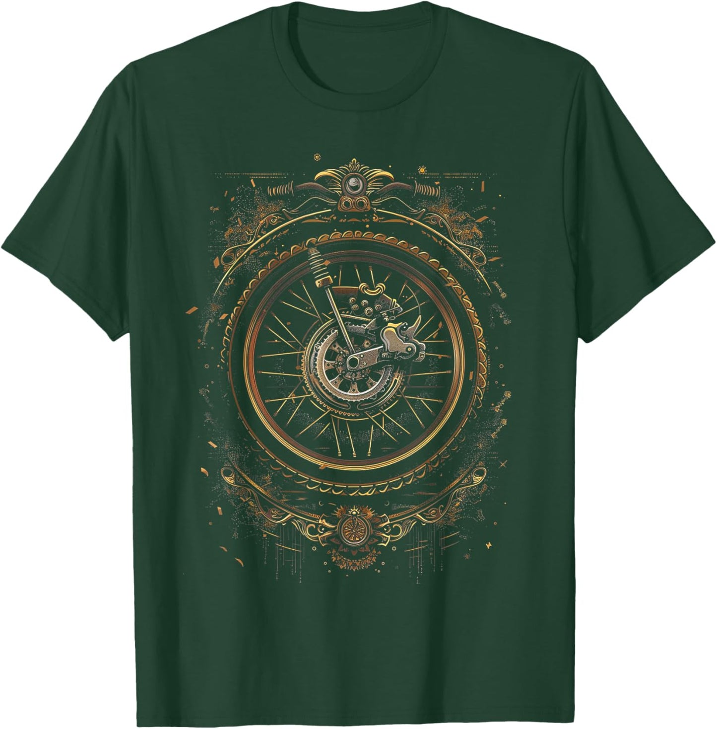 Steampunk Dirt Bike Cycling , black T-Shirt - T-Shirt | Forest