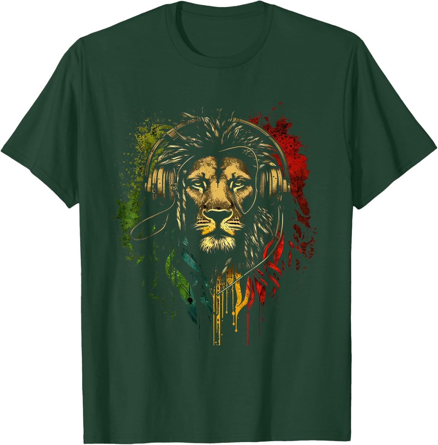 Rasta Reggae Lion Of Judah Rastafarian Pride Reggae Music T-Shirt - T-Shirt | Forest