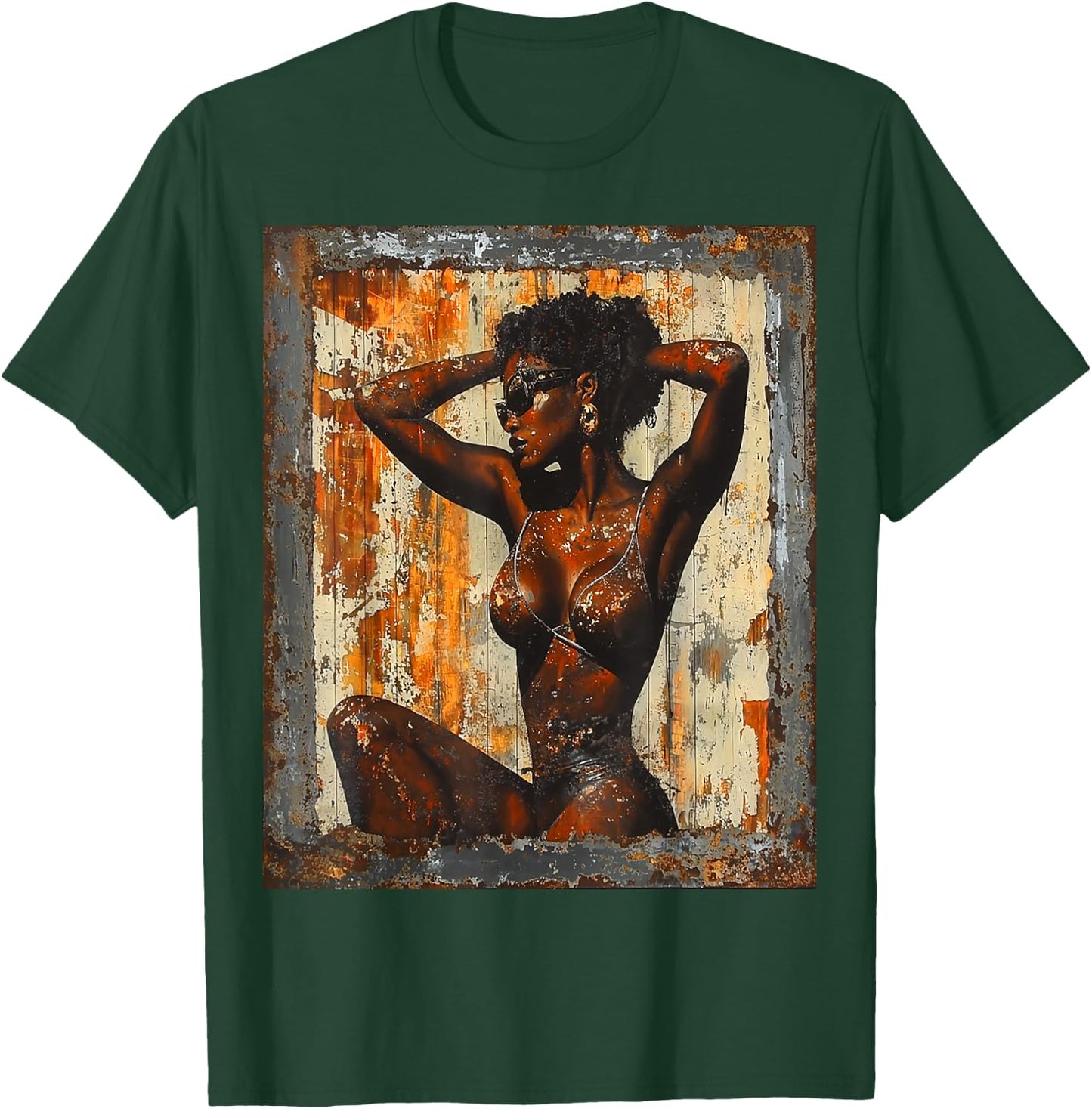 Beautiful Vintage Black Girl Woman Retro Pin Up Model Art T-Shirt - T-Shirt | Forest