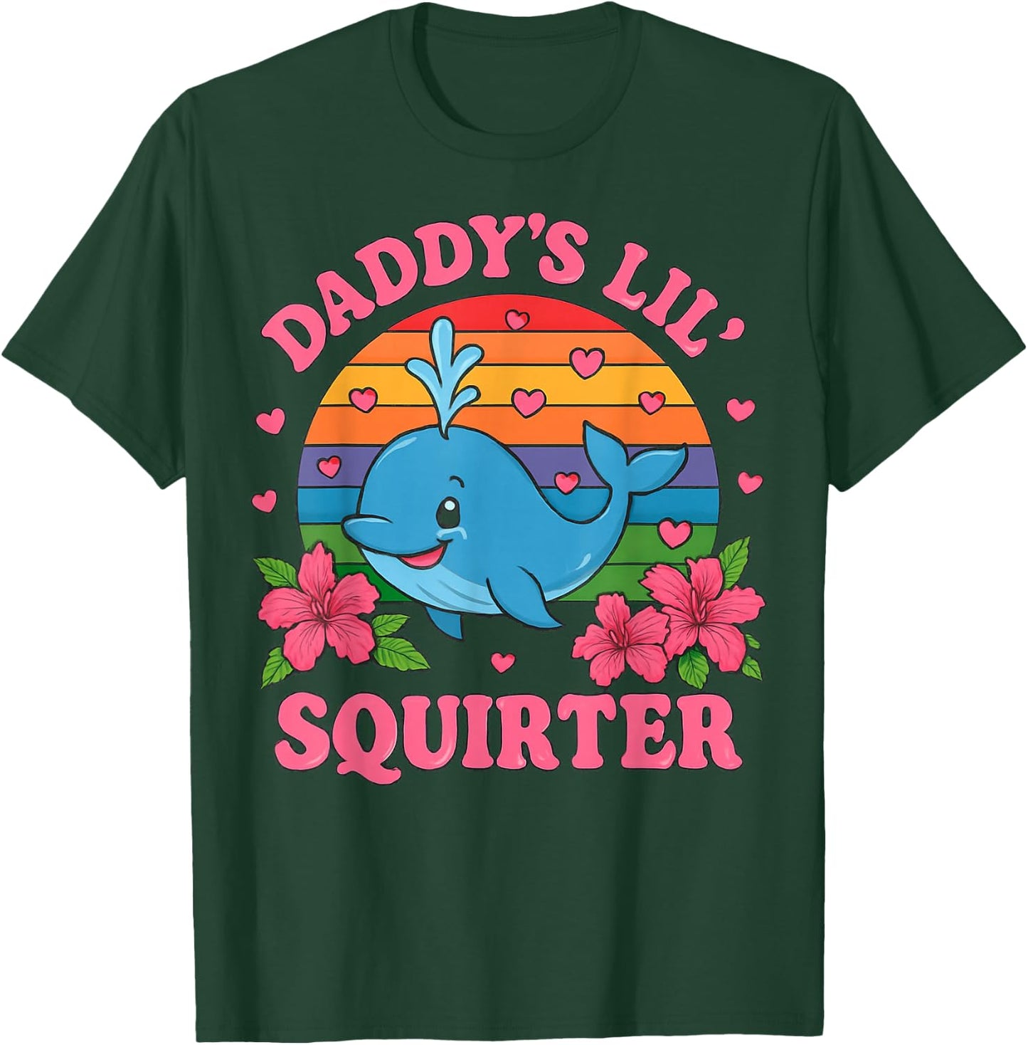 Playful Daddy's Lil Squirter Blue Whale Design T-Shirt - T-Shirt | Forest