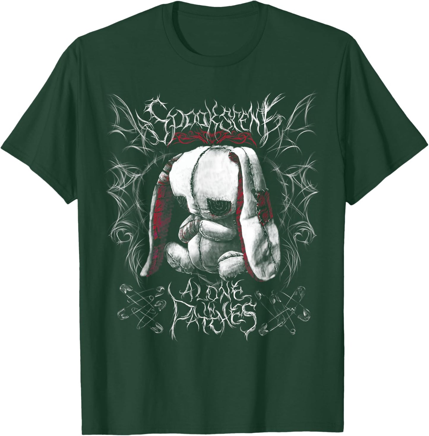 Spookscene "Alone In Patches" Emo Bunny Voodoo Doll Alt Goth T-Shirt - T-Shirt | Forest