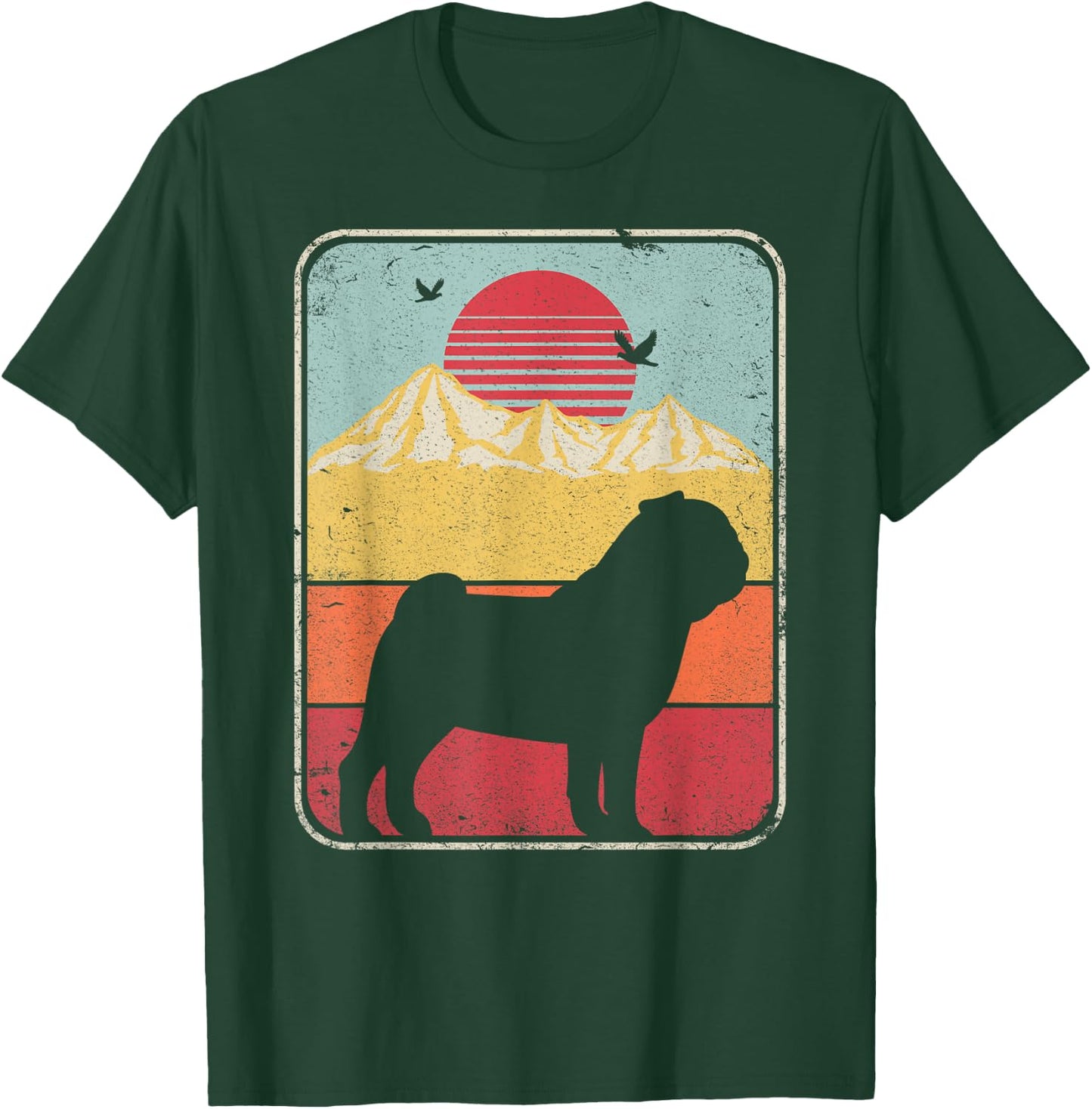 Pug Shirt. Retro Style T-Shirt - T-Shirt | Forest