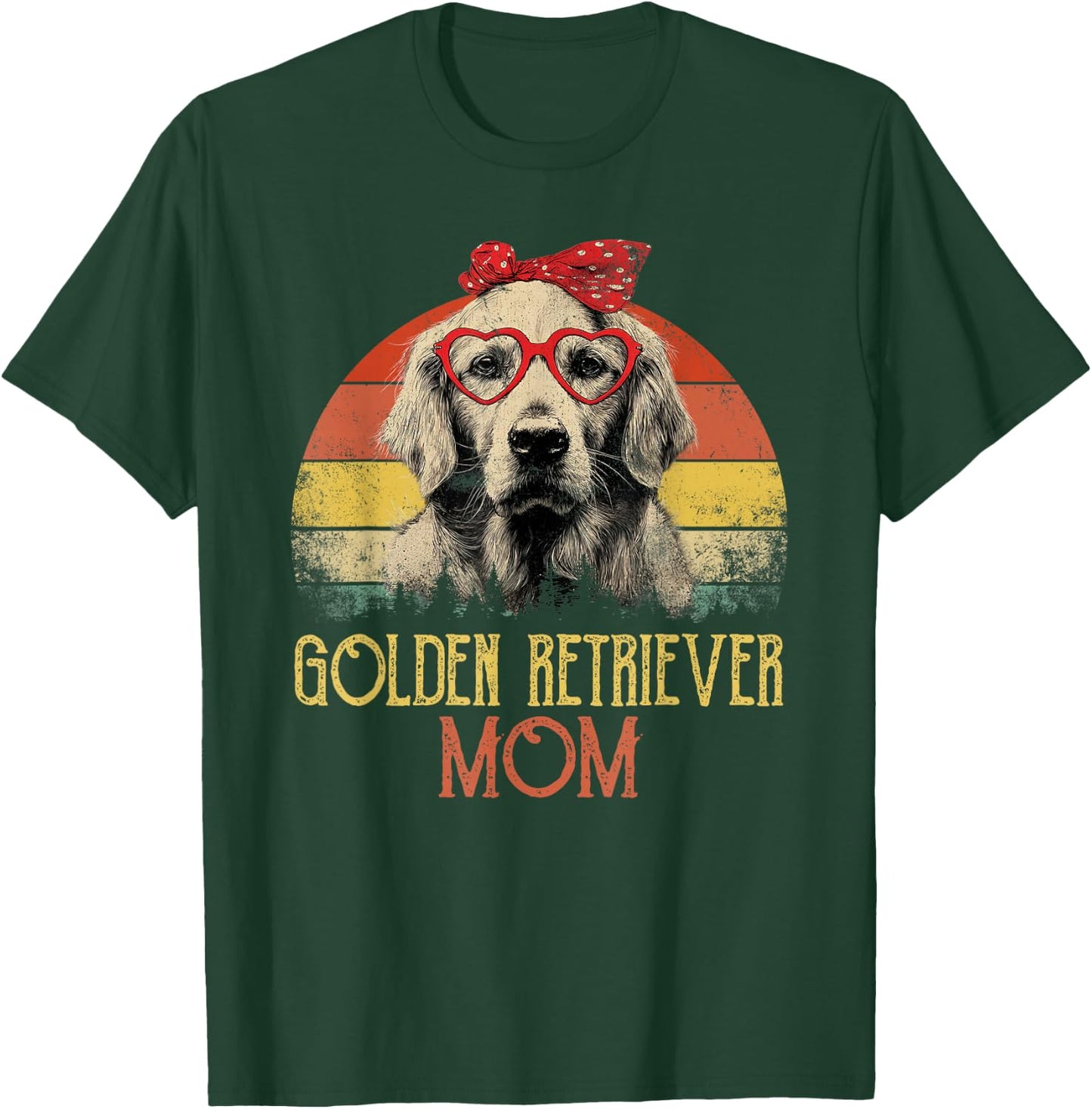 Golden Retriever Mom Dog Retro Vintage Design Damen T-Shirt - T-Shirt | Forest