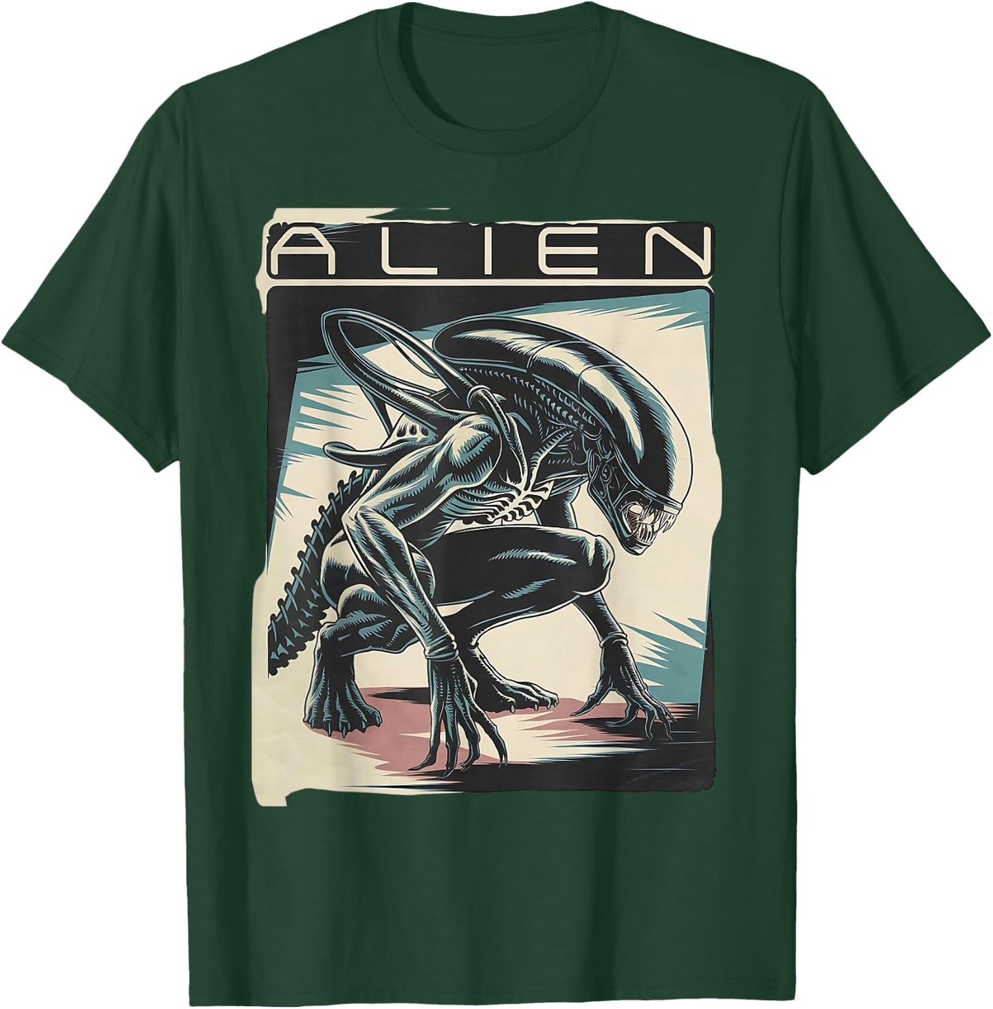 Xenomorph Alien Illustrated Poster, Black, S T-Shirt - T-Shirt | Forest