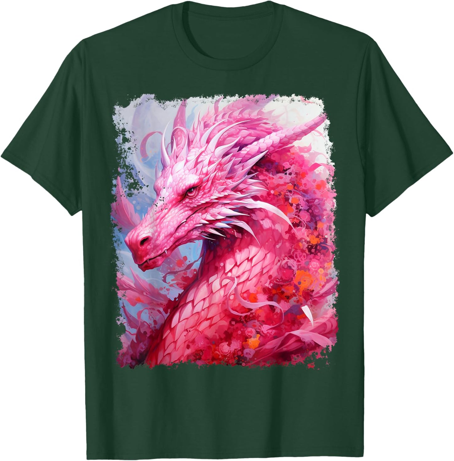 Pop Art Colorful Dragon Pink T-Shirt - T-Shirt | Forest