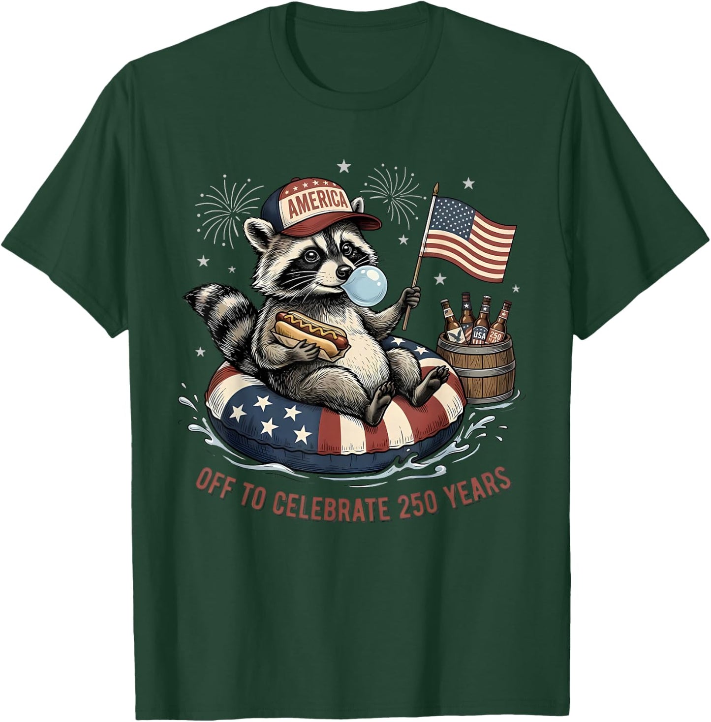 Off to Celebrate 250 Years Funny 250th American Anniversary T-Shirt - T-Shirt | Forest