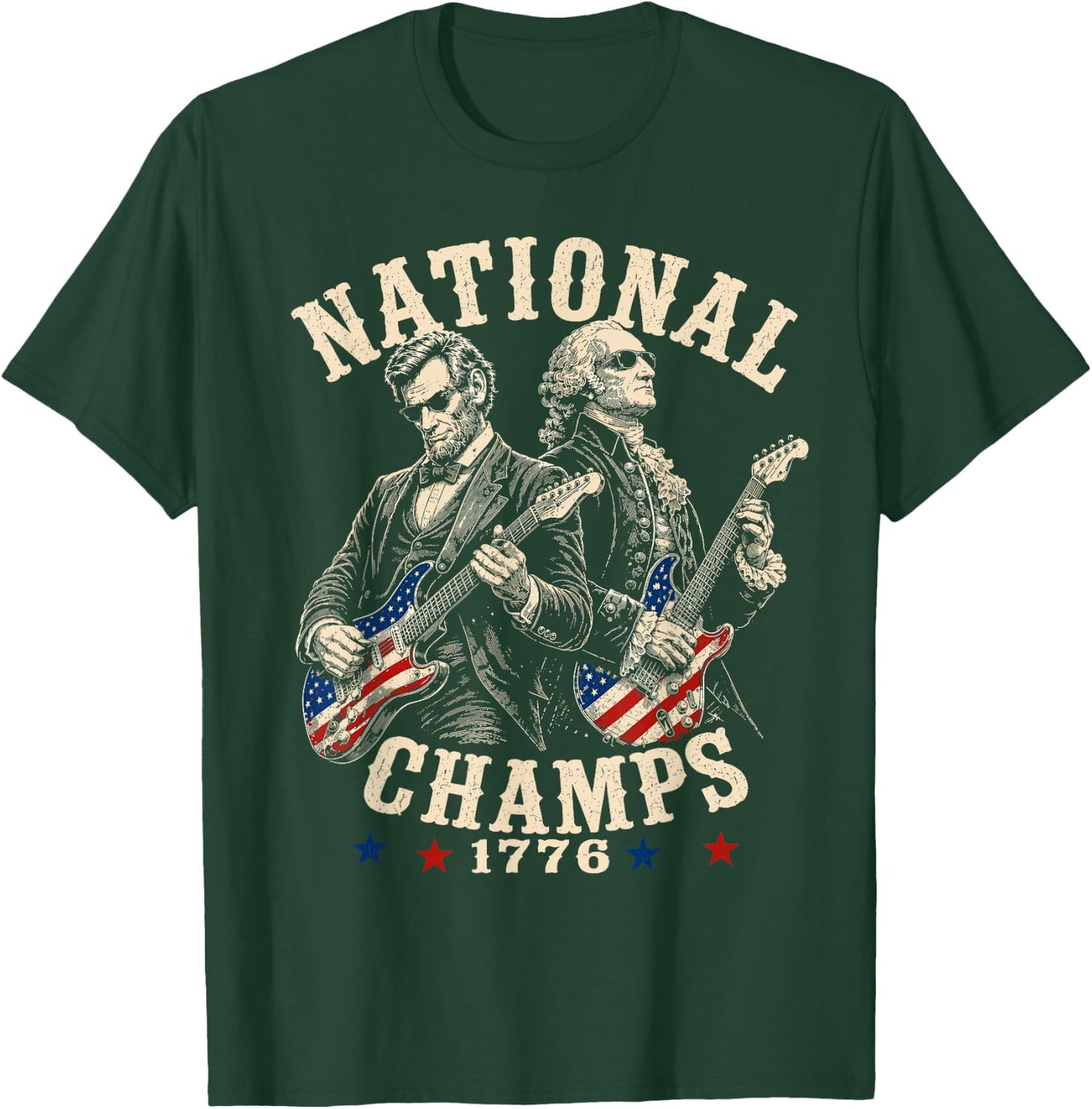 1776 National Champions Patriotic America 250th Anniversary T-Shirt - T-Shirt | Forest