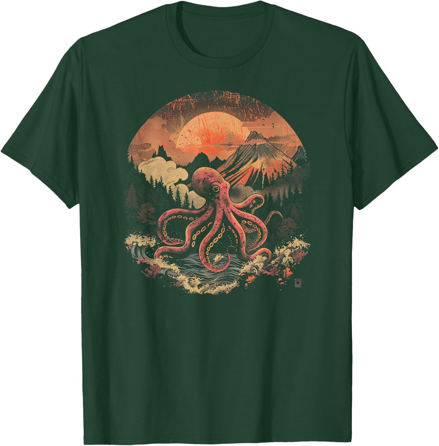 Evening Octopus T-Shirt - T-Shirt | Forest