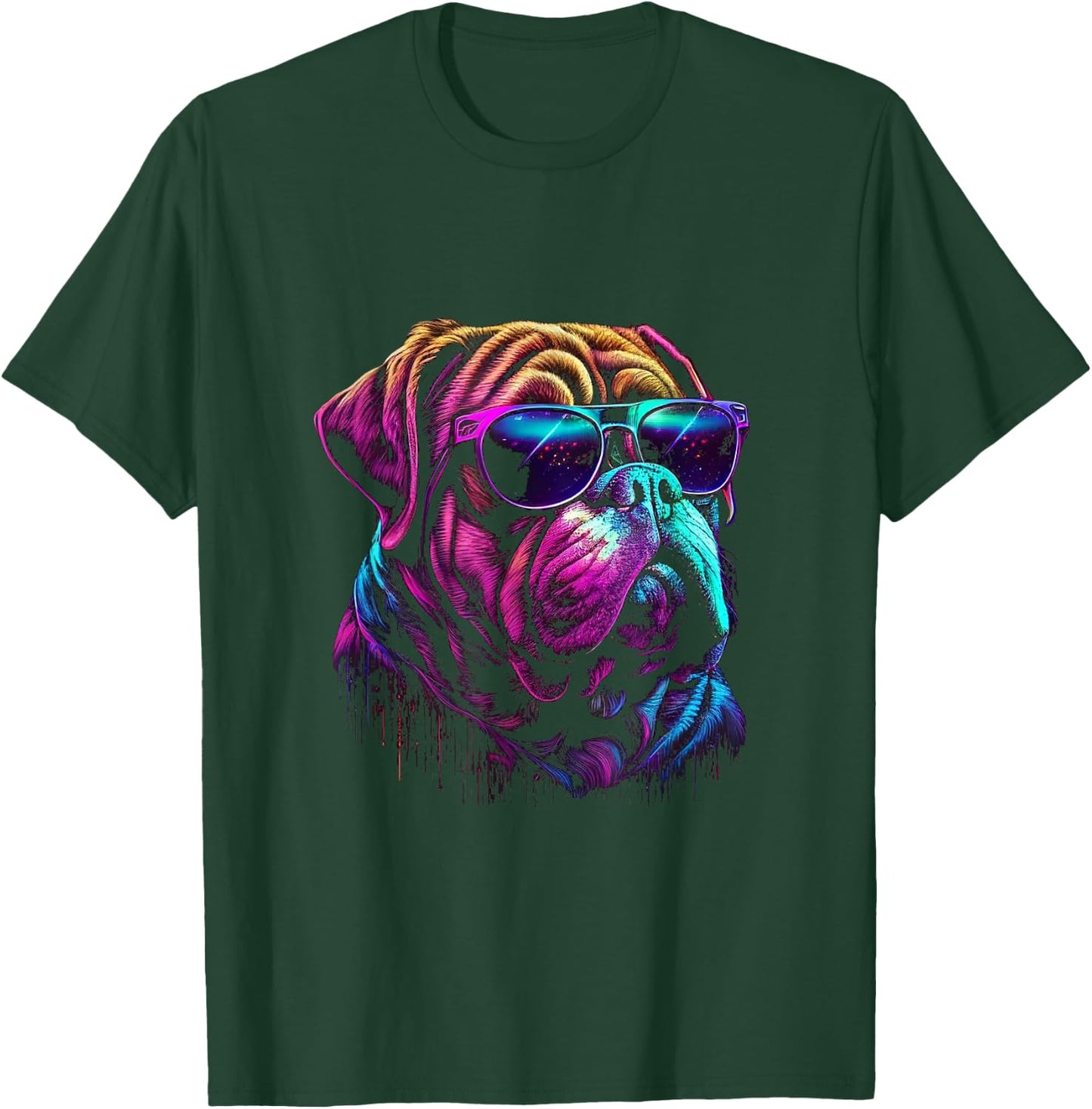 Funny Dogue De Bordeaux owner Vaporwave Notorious DJ T-Shirt - T-Shirt | Forest