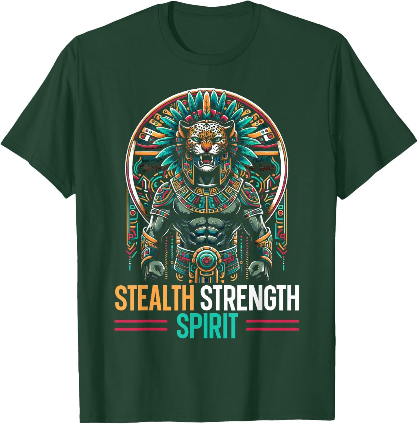 Aztec Jaguar Warrior Aztec Culture Mayan Indigenous T-Shirt - T-Shirt | Forest
