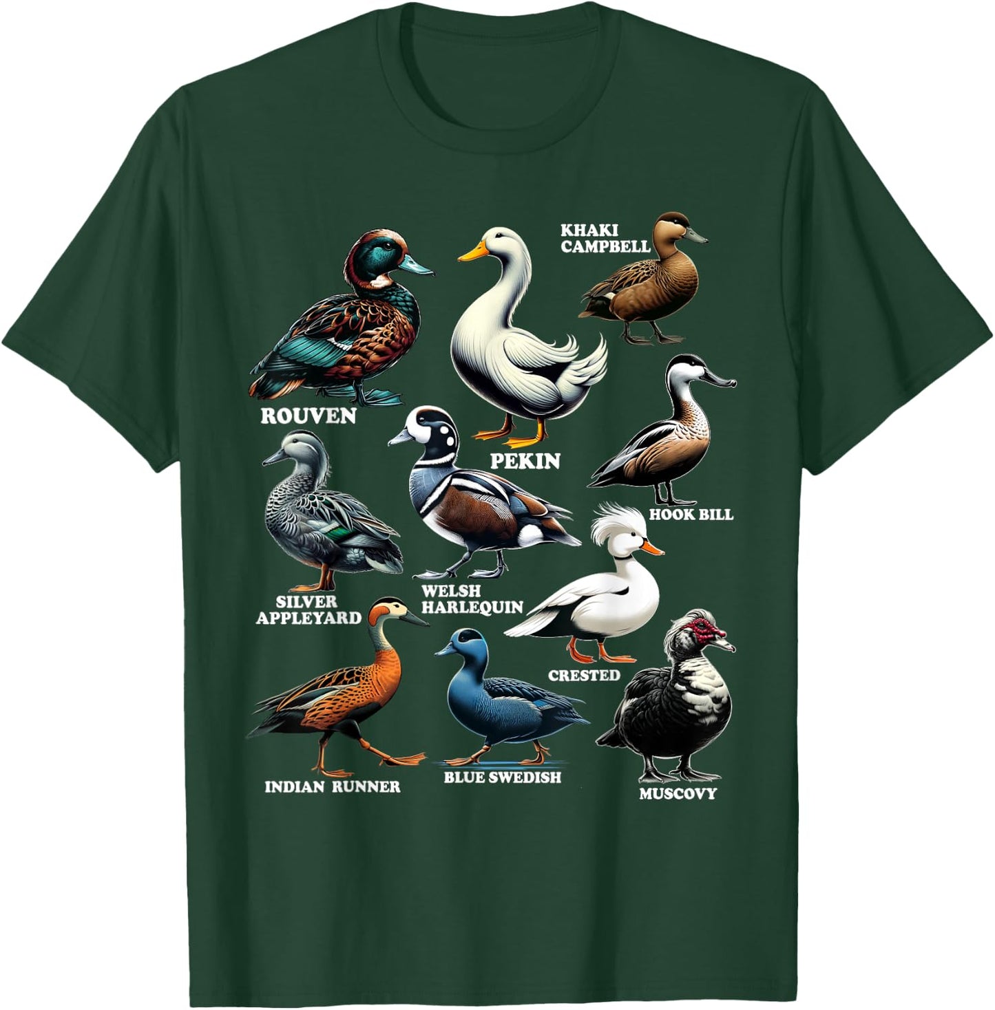Types Of Duck Shirt for Ducks Lovers Women Kids Girls T-Shirt - T-Shirt | Forest