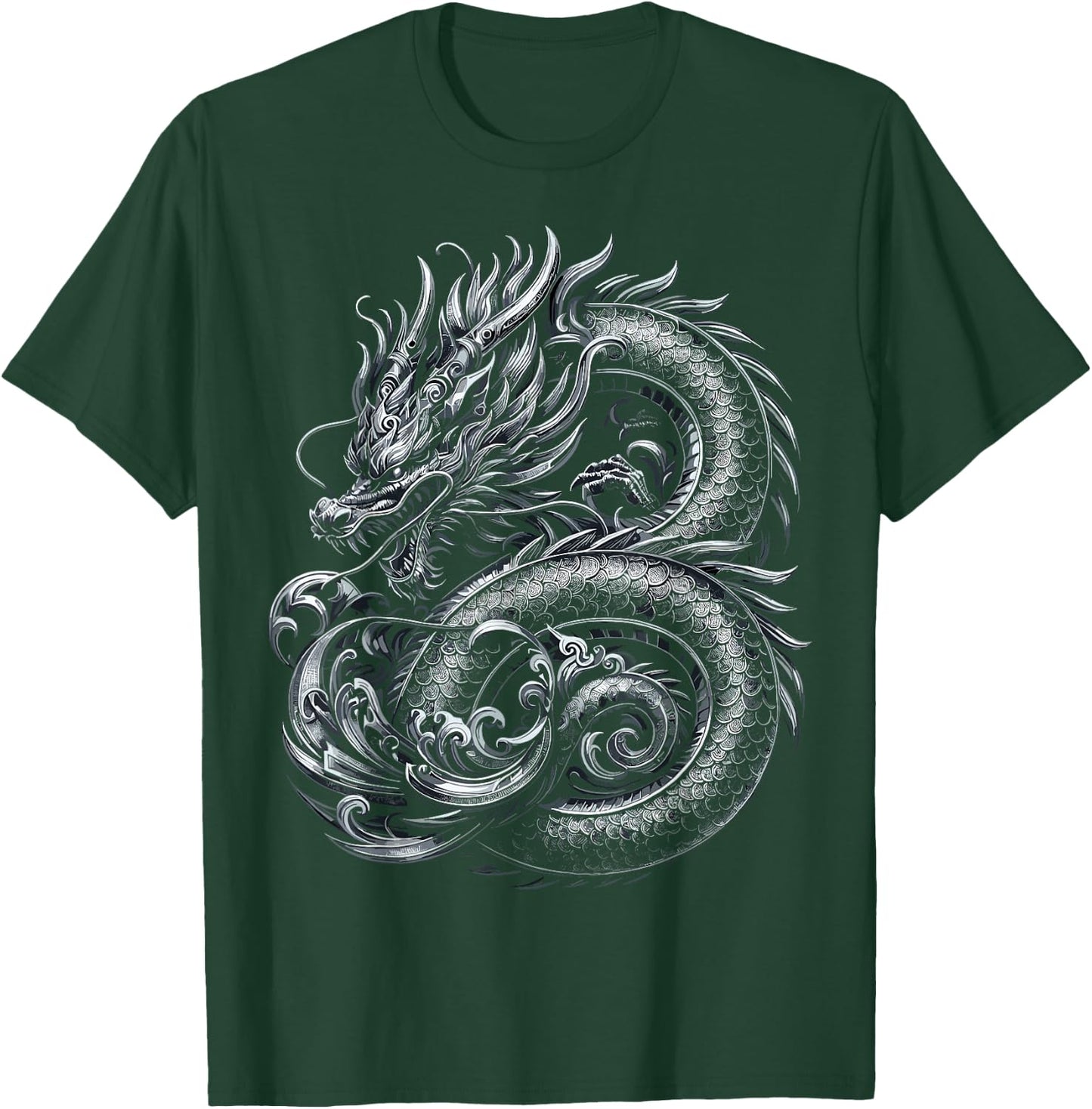 Silver Dragon Graphic T-Shirt - T-Shirt | Forest
