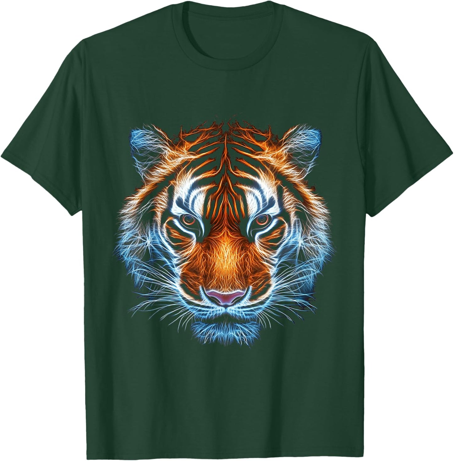 Tiger Animal Graphic Artwork Tiger , black T-Shirt - T-Shirt | Forest