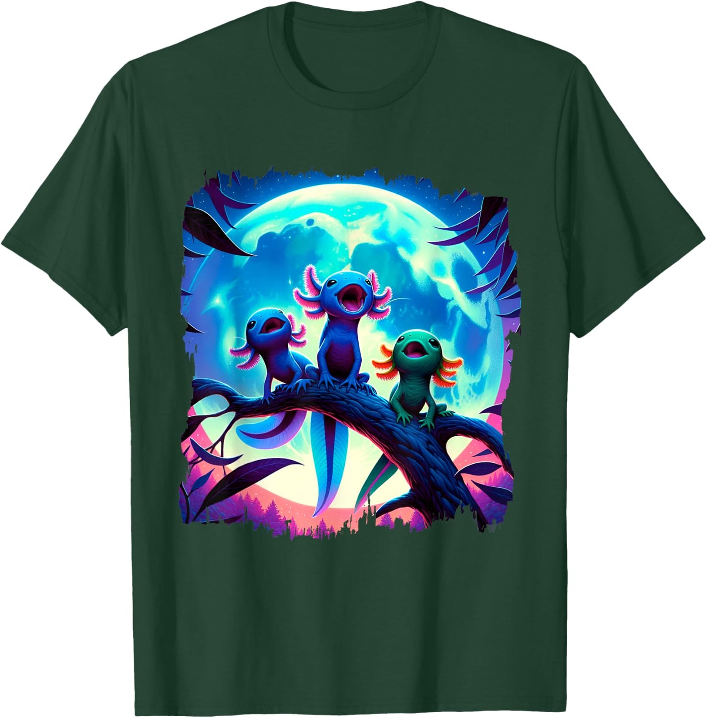 Axolotls Howl At Moon Axolotl Owner T-Shirt - T-Shirt | Forest