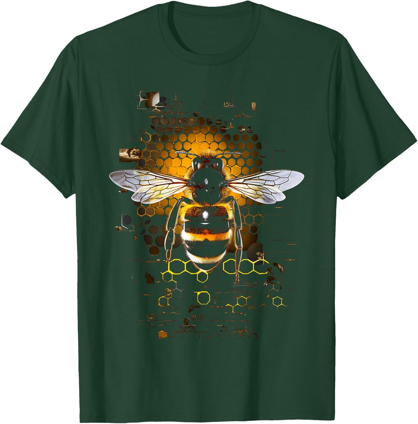 Bee Pattern , Black, S T-Shirt - T-Shirt | Forest