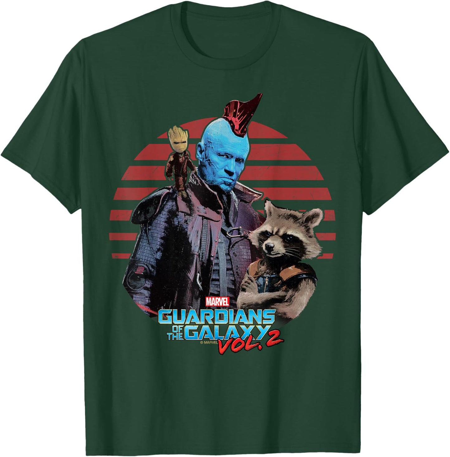 Marvel Guardians of The Galaxy Vol. 2 Yondu Groot Rocket T-Shirt - T-Shirt | Forest