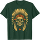 Skull Indian Headdress, Skull Chief Indian Skull Motorcycle T-Shirt - T-Shirt | Forest