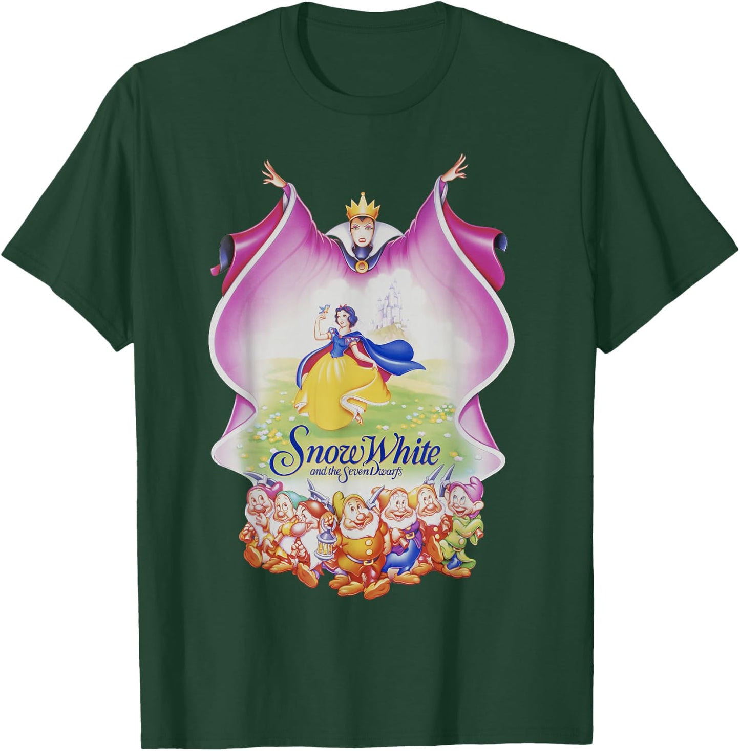 Disney Snow White Group Shot Evil Queen Cape Fill T-Shirt - T-Shirt | Forest
