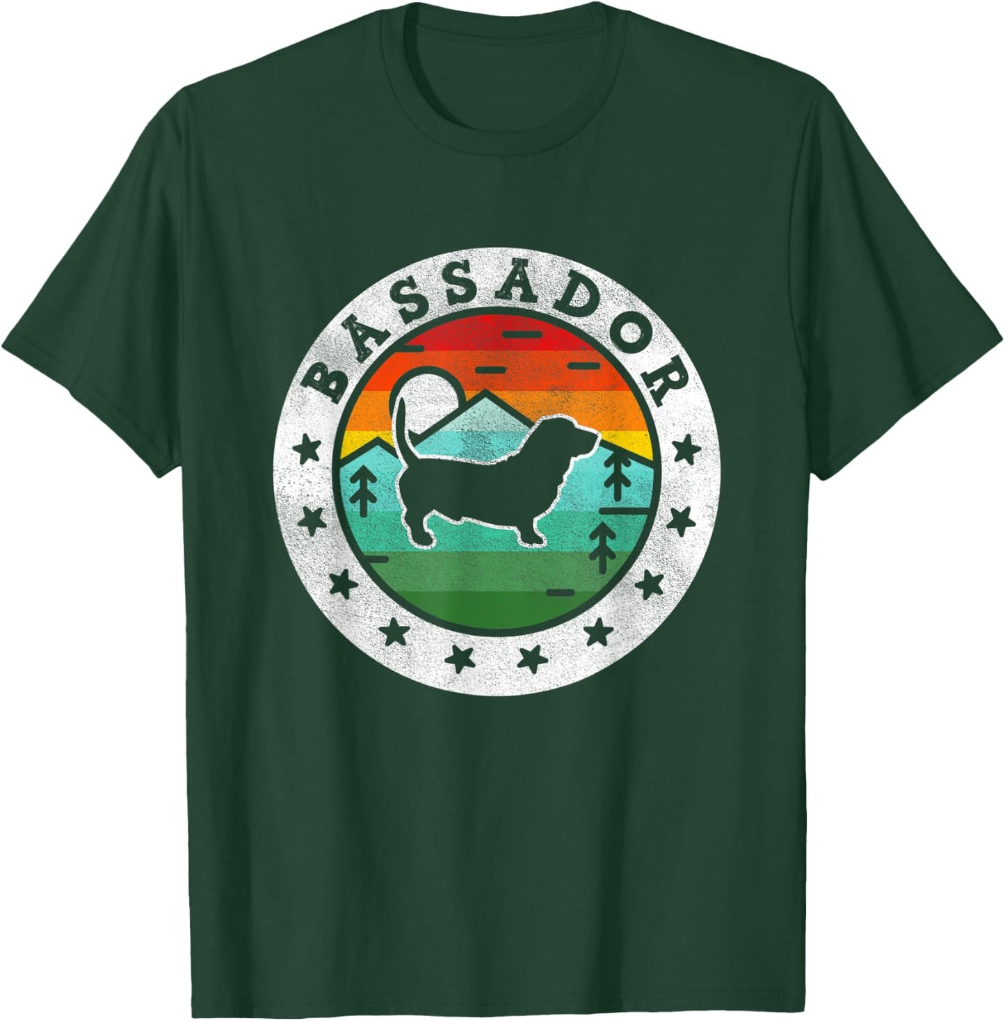 Vintage Bassador Retro Dog Mom Dad Women T-Shirt - T-Shirt | Forest