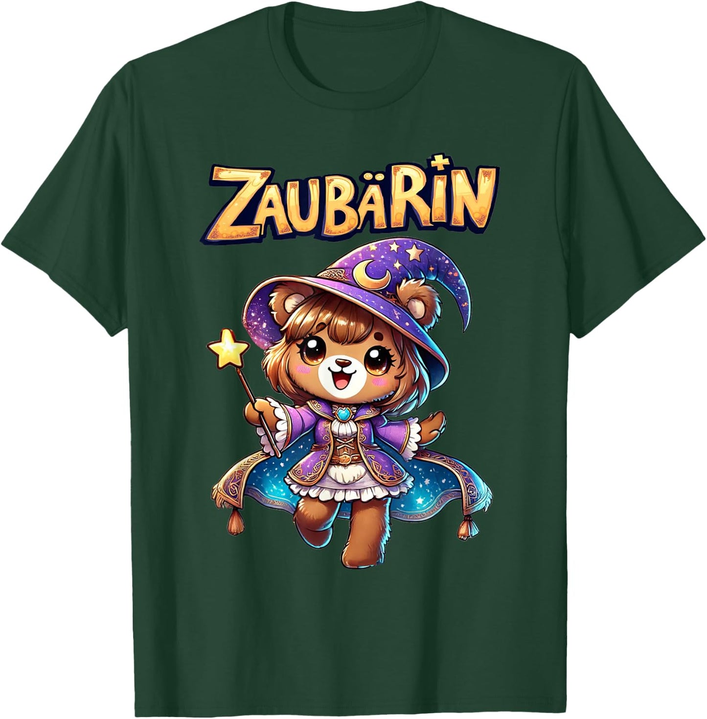 ZauBärin | Karneval Mädchen Kostüm Bär Zauberin T-Shirt - T-Shirt | Forest