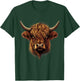 Scottish Highland Cow Messy Bun Scottish Highlander Cow T-Shirt - T-Shirt | Forest