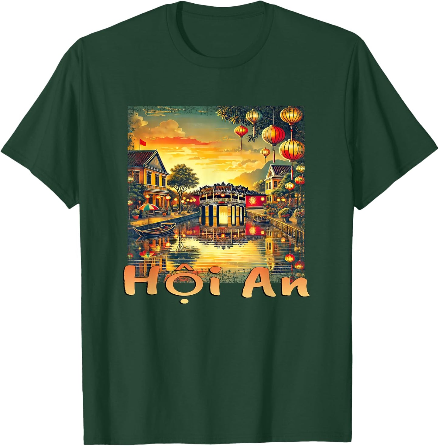 Hoi An Vietnam Ancient Town Canals Sunset T-Shirt - T-Shirt | Forest