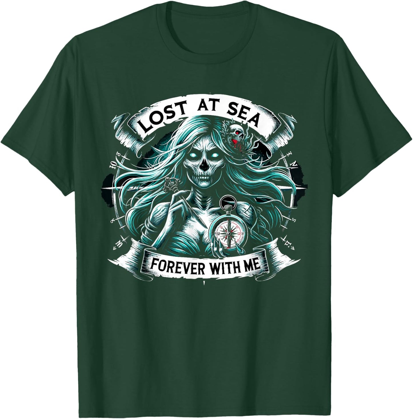 Spooky Sirens Horror Mermaid Creepy Mermaid Haunted Sea T-Shirt - T-Shirt | Forest