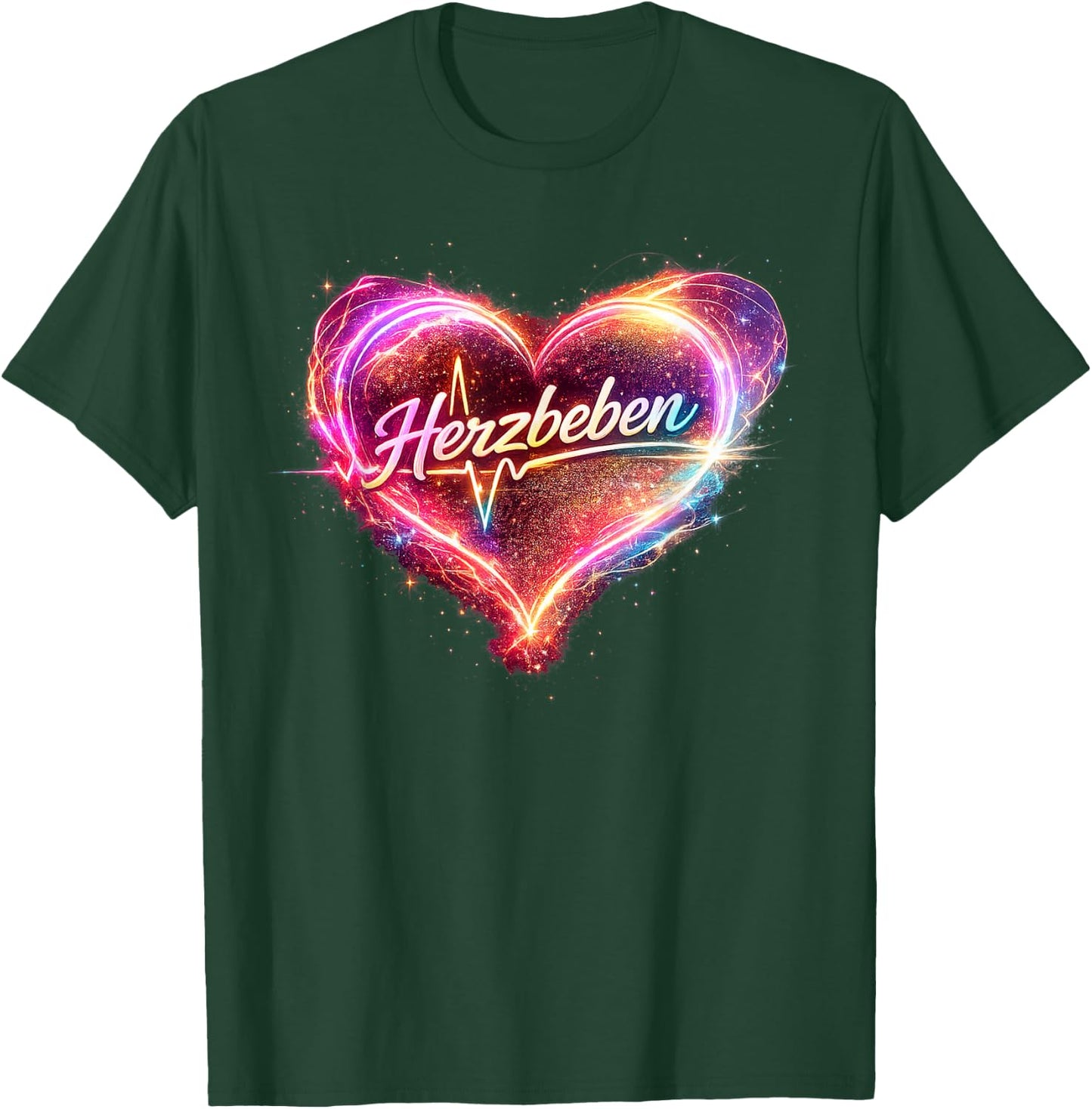 Buntes schwungvolles Herz - Herzbeben T-Shirt - T-Shirt | Forest