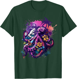 Octopus Sea Creature Artwork Floral Kraken Sea Ocean Octopus T-Shirt - T-Shirt | Forest