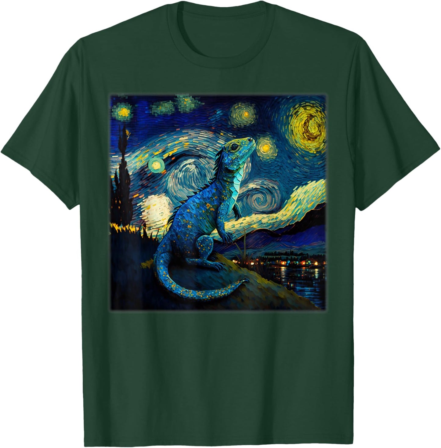 Surrealism Starry Night Chinese Water Dragon T-Shirt - T-Shirt | Forest