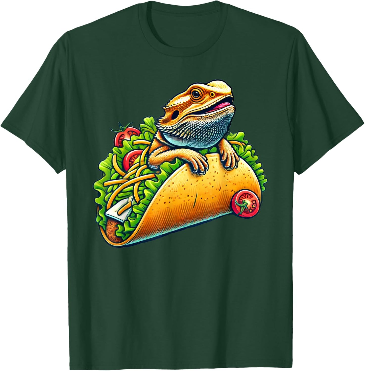 Funny Bearded Dragon In A Taco T-Shirt - T-Shirt | Forest