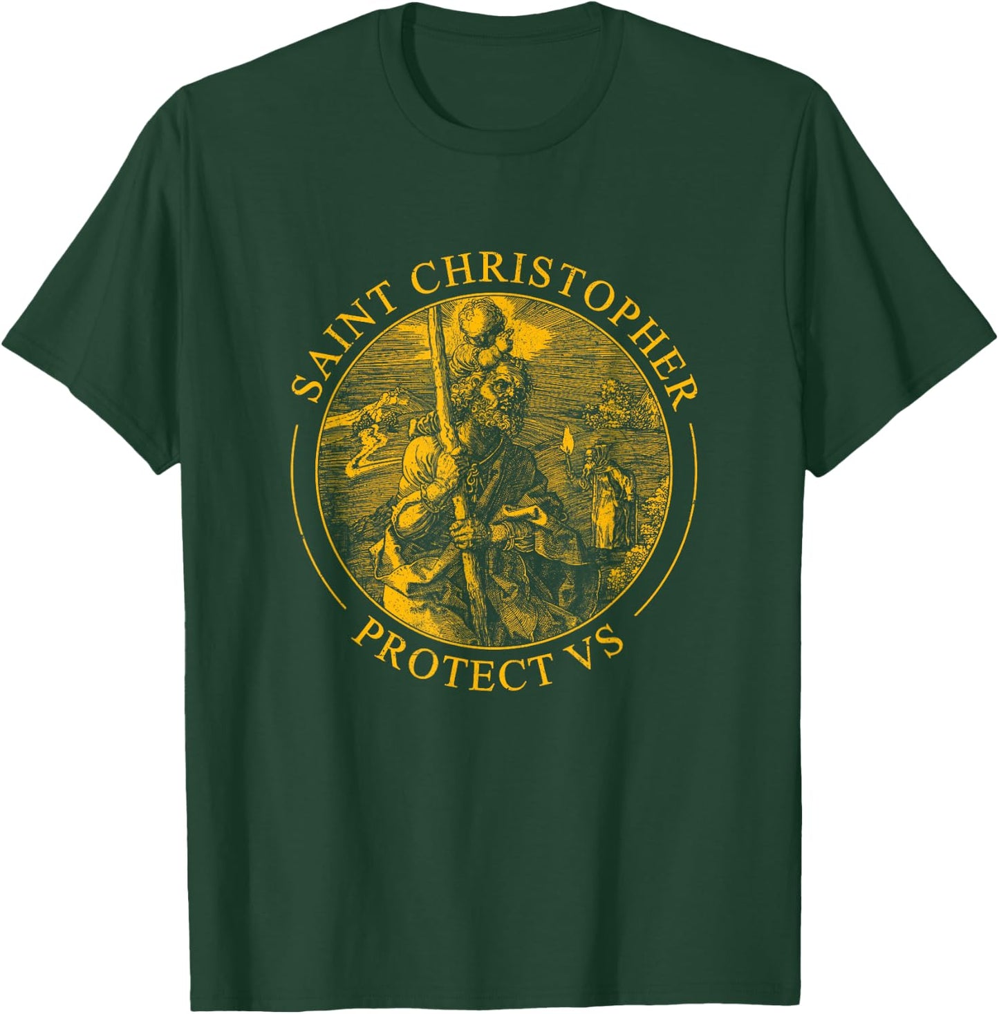 San Cristóbal Travel Patron Saint Christopher Protect Us T-Shirt - T-Shirt | Forest