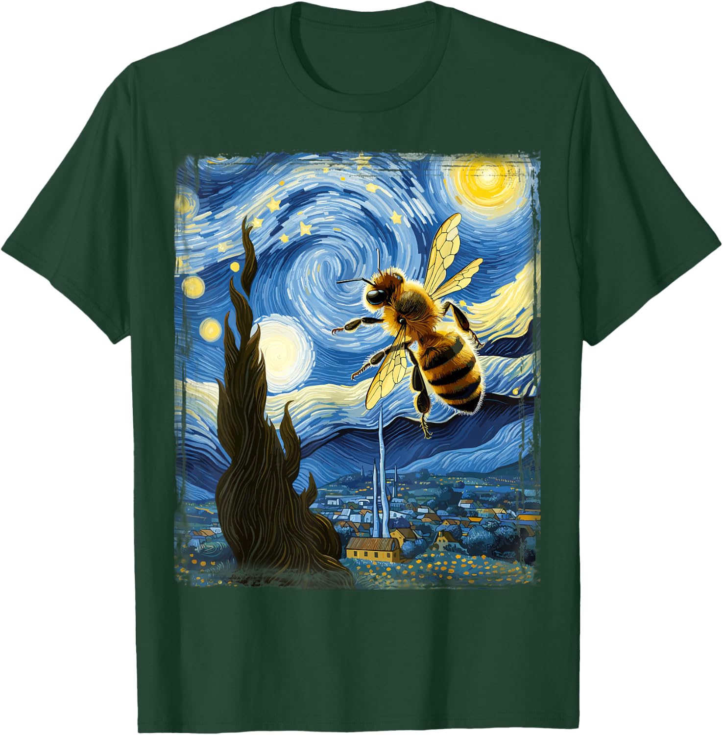 Van Gogh Style Starry Night Bee T-Shirt - T-Shirt | Forest