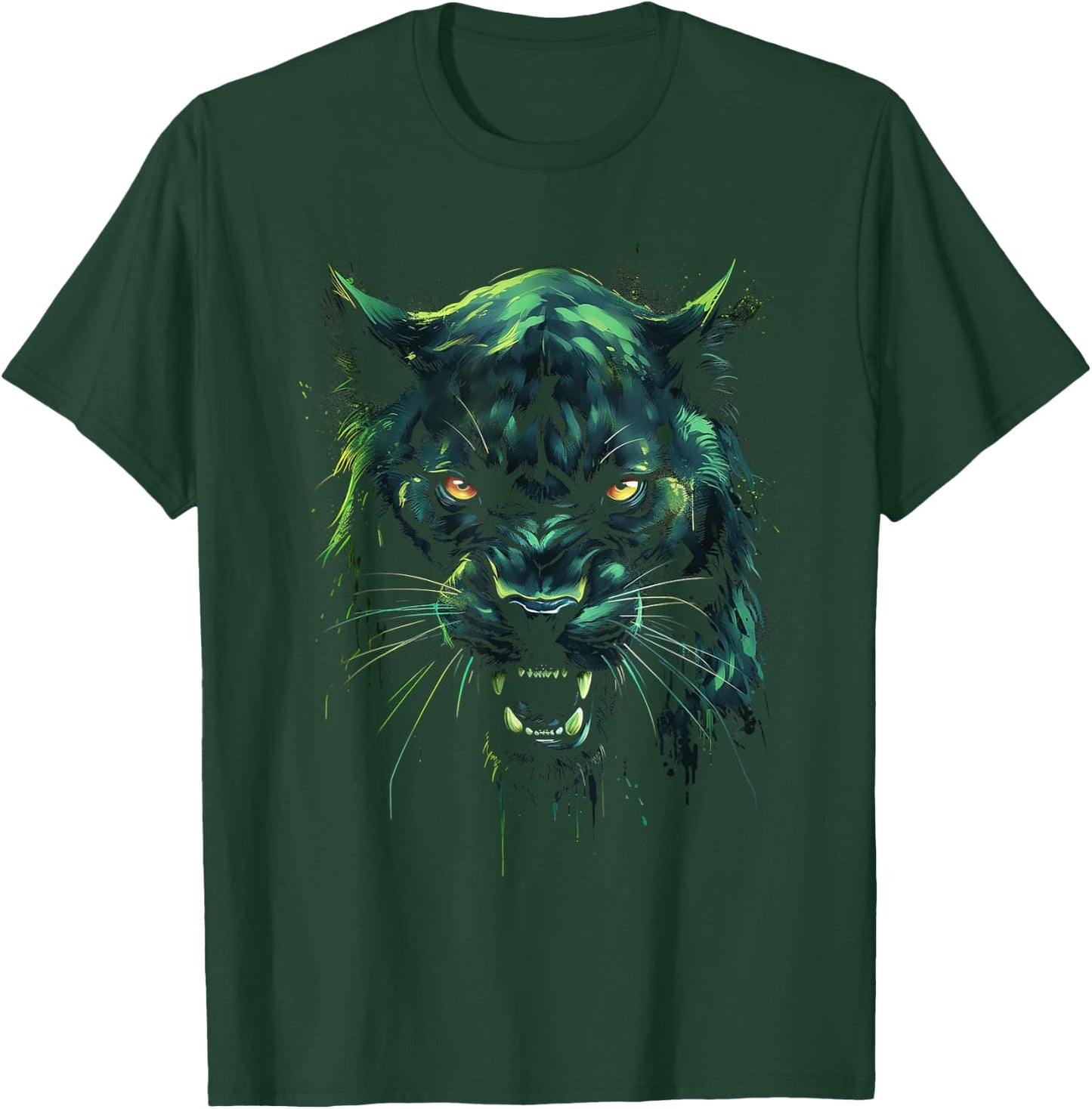 Panther with beautiful green eyes black panthers T-Shirt - T-Shirt | Forest