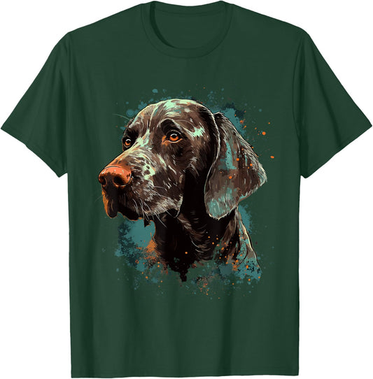 German Shorthaired Pointer GSP Dog Breed Lover Print Art T-Shirt - T-Shirt | Forest