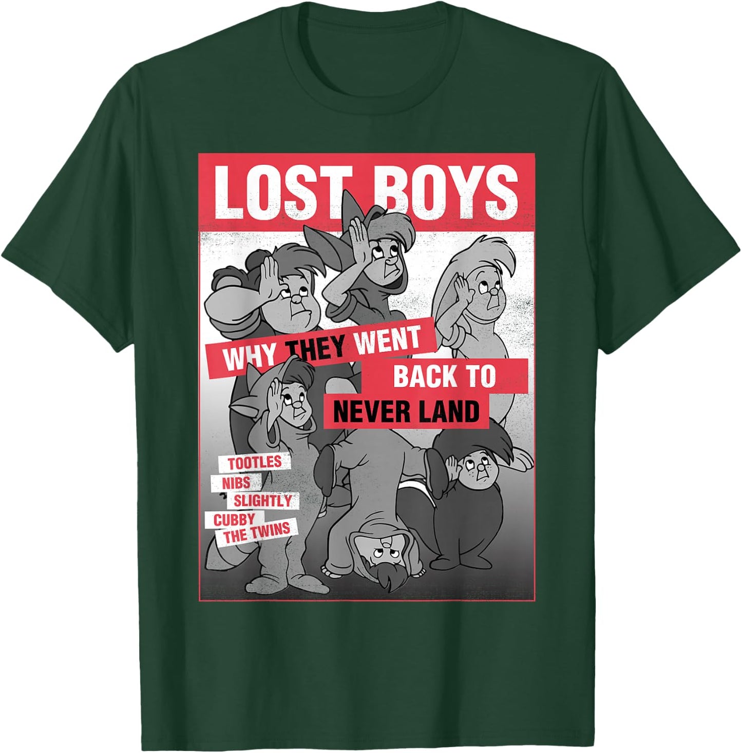 Disney Peter Pan Lost Boys Classic Group Shot Poster T-Shirt - T-Shirt | Forest