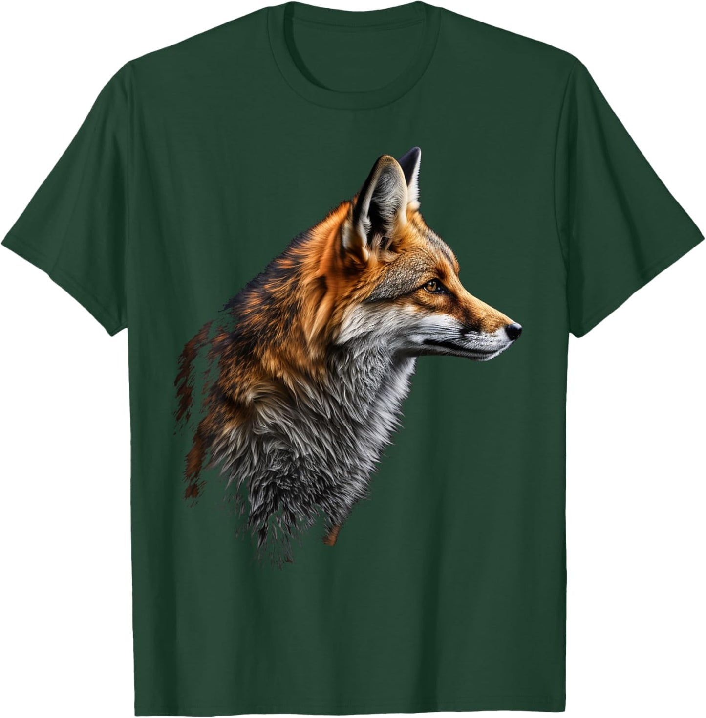 Fox Art Animal Lovers Motif , black T-Shirt - T-Shirt | Forest