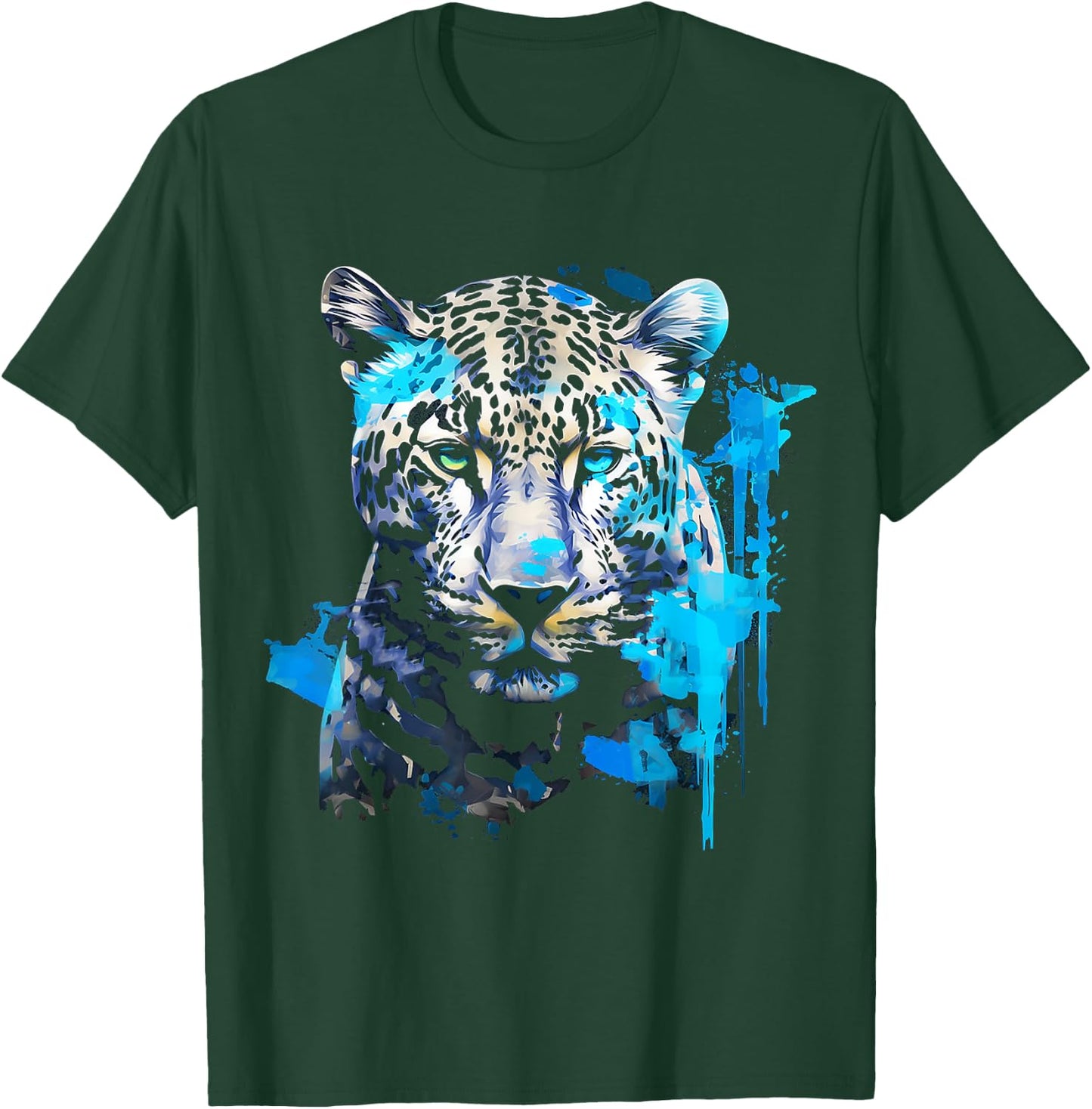 Leopard Abstract Animal Art Painting Graphic Leopard T-Shirt - T-Shirt | Forest