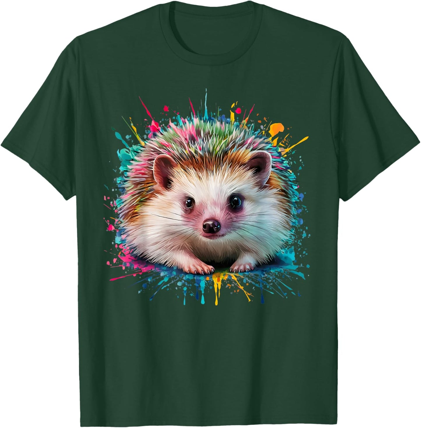 Hedgehog Men Woman Colorful Watercolor Hedgehog T-Shirt - T-Shirt | Forest
