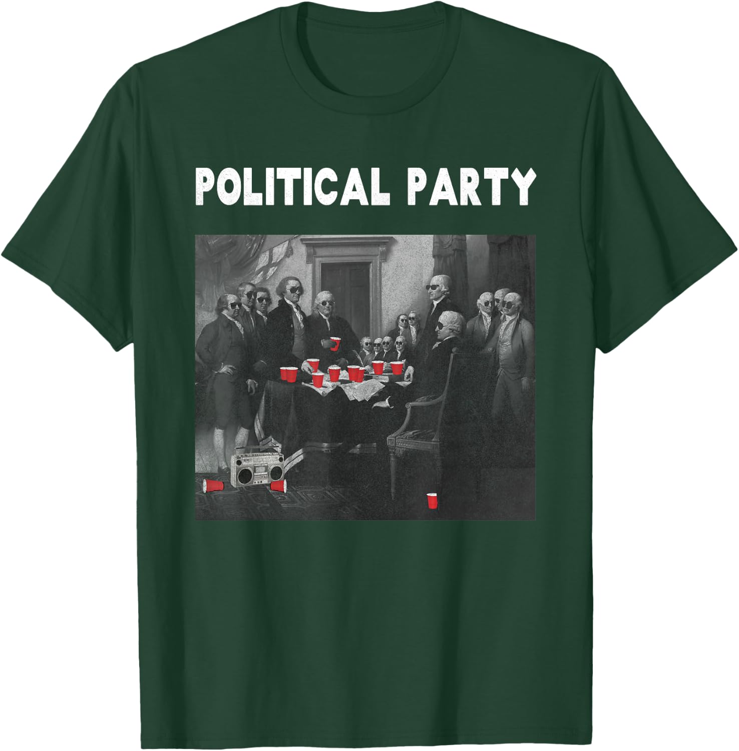 Funny Beer Drinking Founding Fathers Political Party Gift T-Shirt - T-Shirt | Forest