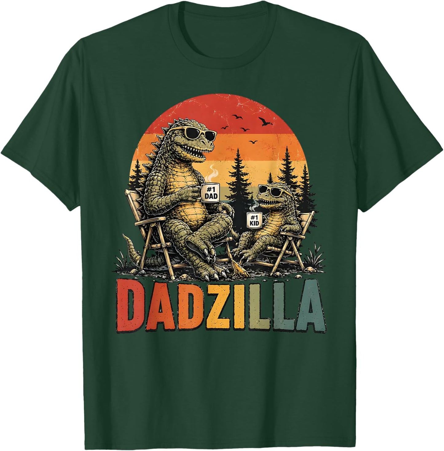 Vintage Dadzilla Father of The Fist Bump Dad Son Daughter T-Shirt - T-Shirt | Forest