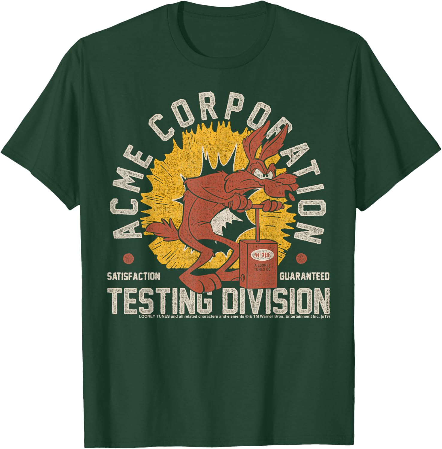 Looney Tunes Wile E. Coyote Acme Corporation Testing Small T-Shirt - T-Shirt | Forest