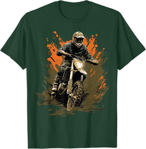 Dirt Bike Camouflage Motocross Bikes for Boys T-Shirt - T-Shirt | Forest