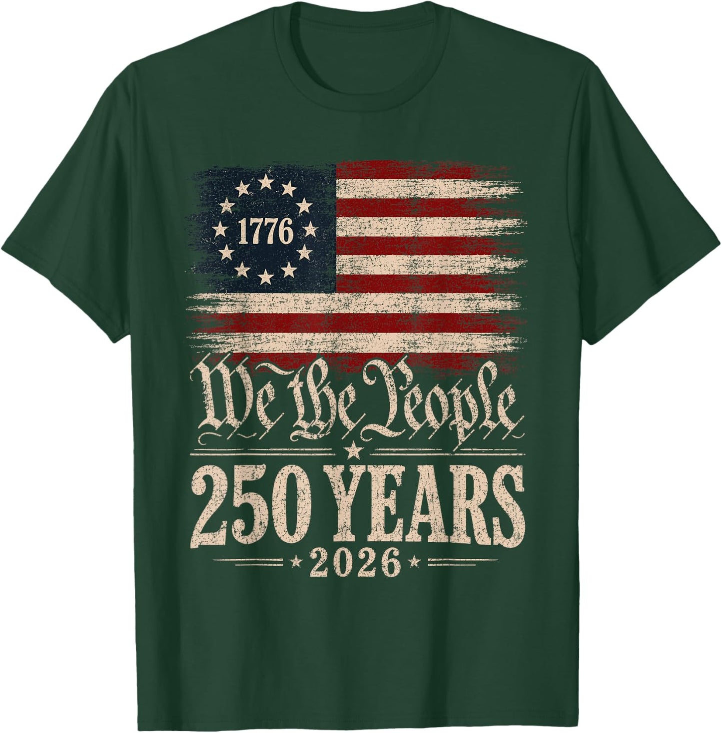 250 Years America Patriotic 4th of July 250 Anniversary USA T-Shirt - T-Shirt | Forest