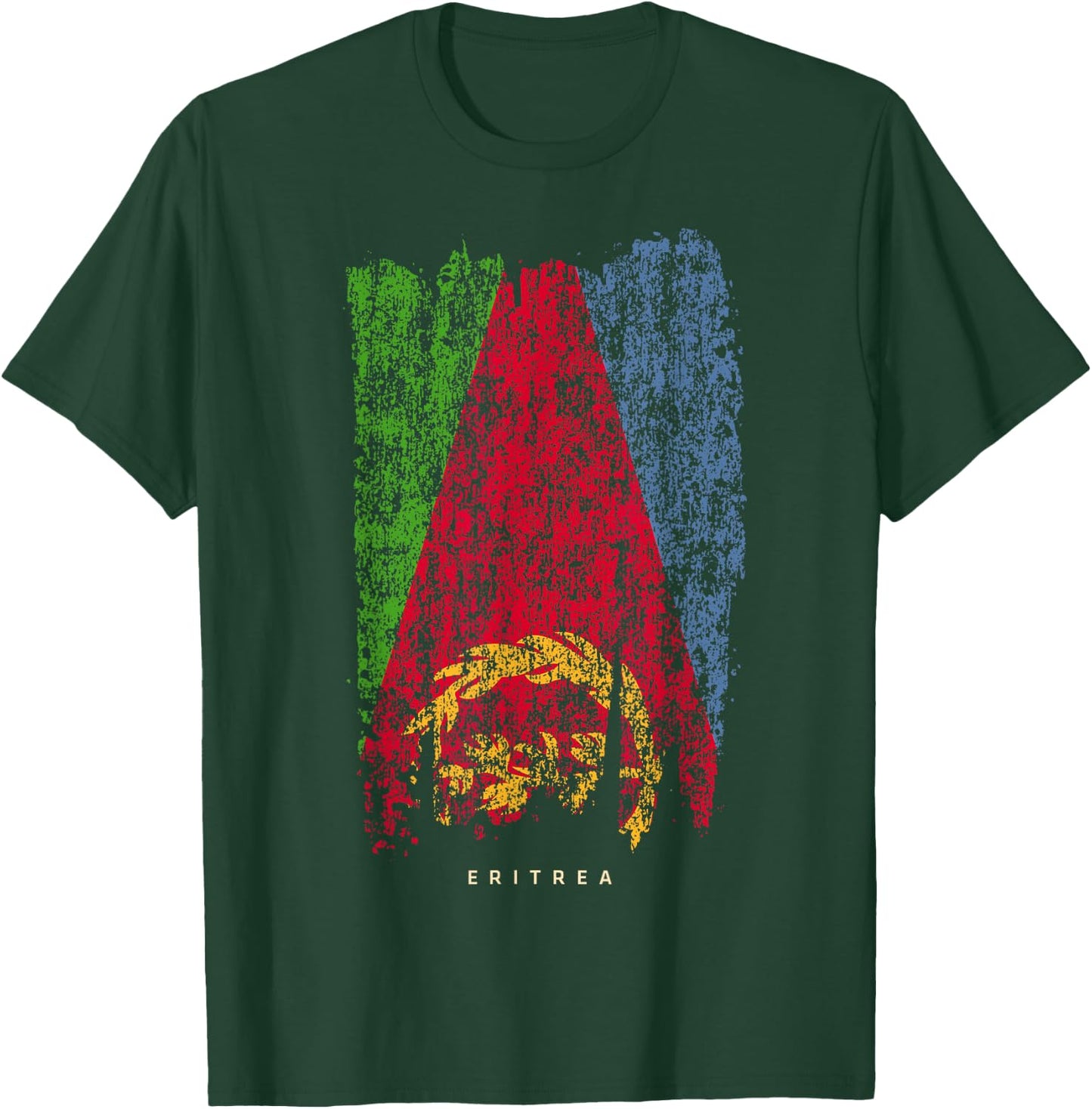 Vintage Eritrea Retro Eritrean Flag Shirt T-Shirt - T-Shirt | Forest