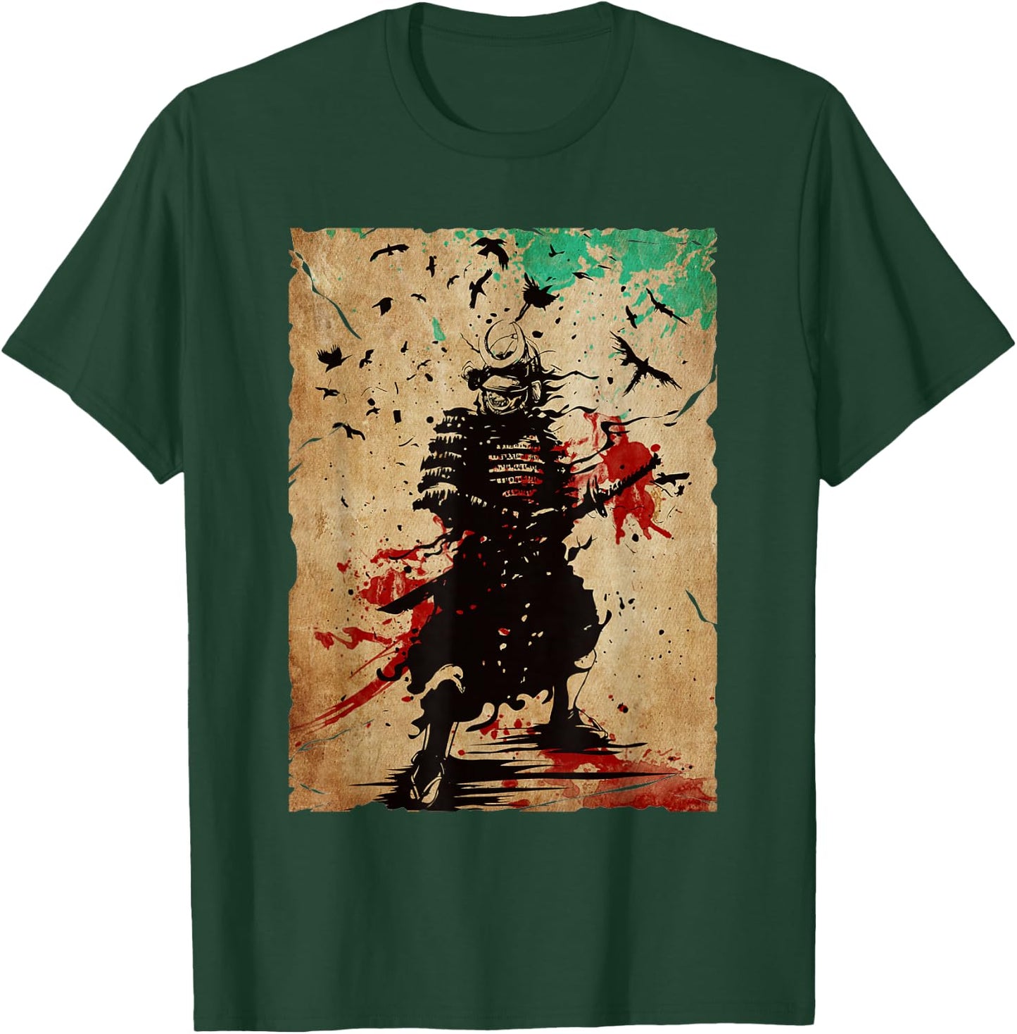 Japanese Vintage Samurai Fighter Retro Art Design T-Shirt - T-Shirt | Forest